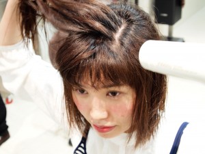 デンマンブラシを使ったストレートブロー